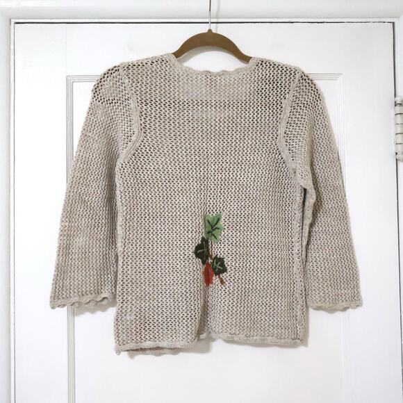 Vintage Christoper and Banks Open Knit Autumn Fall Granny Sweater XS Novelty - Picture 7 of 8
